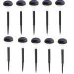 Set 10 lampi solare cu iluminare floare colorata 30 cm