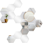 Set 10 Oglinzi Design Hexagon - Oglinzi Decorative Acrilice Cristal - Diamant - Fagure 10 bucati/set