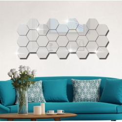 Set 10 Oglinzi Design Hexagon - Oglinzi Decorative Acrilice Cristal - Diamant - Fagure 10 bucati/set