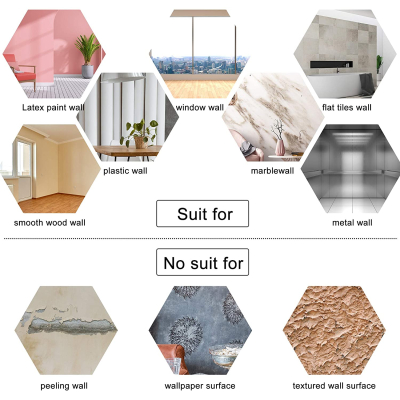 Set 10 Oglinzi Design Hexagon - Oglinzi Decorative Acrilice Cristal - Diamant - Fagure 10 bucati/set