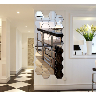 Set 10 Oglinzi Design Hexagon - Oglinzi Decorative Acrilice Cristal - Diamant - Fagure 10 bucati/set