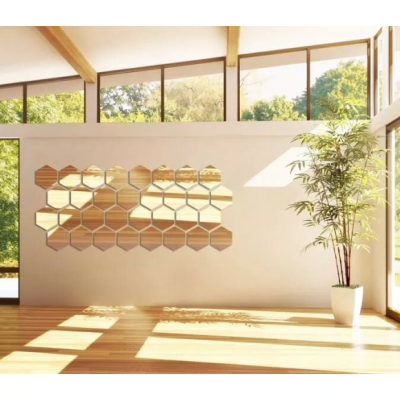 Set 10 Oglinzi Design Hexagon - Oglinzi Decorative Acrilice Cristal - Diamant - Fagure 10 bucati/set