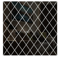 Set 10 Oglinzi Design ROMB NEGRE - Oglinzi Decorative Acrilice Cristal - Diamant - NEGRE