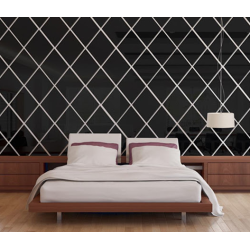 Set 10 Oglinzi Design ROMB NEGRE - Oglinzi Decorative Acrilice Cristal - Diamant - NEGRE