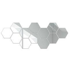 Set 12 Oglinzi Design Hexagon MEDII 15x15 - Oglinzi Decorative Acrilice Cristal - Diamant - Fagure 12 bucati/set TA