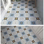 Set 12 placi autocolante din vinil 30 x 30 cm rezistente la apa model FLORAL Multicolor DP0201