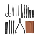 Set 16 piese MANICHIURA profesionala otel negru mat 1