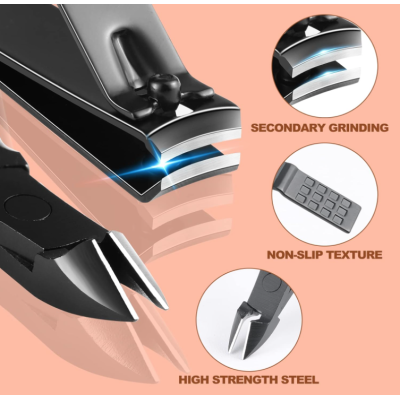 Set 16 piese MANICHIURA profesionala otel negru mat 1