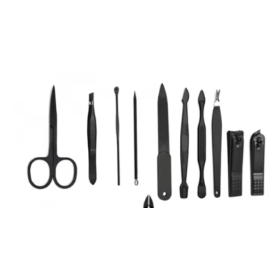 Set 16 piese MANICHIURA profesionala otel negru mat BASE