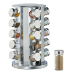 Set 20 recipiente condimente cu suport rotativ inox