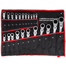 Set 22 piese chei combinate fixe si inelare articulate de la 6 la 32 mm