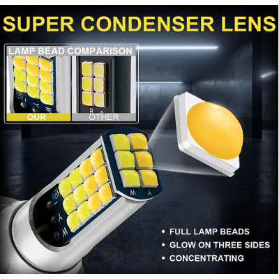 Set 2 Bec Led H7 3030 Smd 90W 9600lm/set cu 2 moduri de lumina (rece si calda) 30 LED