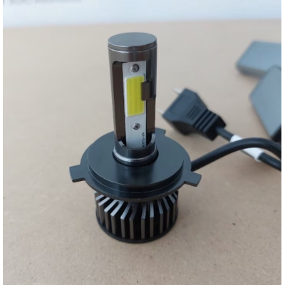 Set 2 becuri auto COB H4, 100W, lumina alb-rece, 12000 lumeni