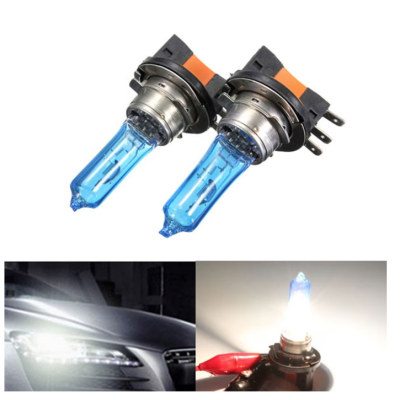 Set 2 becuri auto cu halogen H15 12V putere 15/55W Super White
