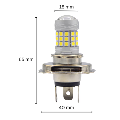 Set 2 becuri auto H4 cu 42 LED SMD 120W 6000k 12/80V doua faze lupa