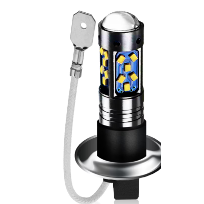 Set 2 becuri auto LED H1 cu lupa 60W 27 SMD 12V 6000K 7000lm