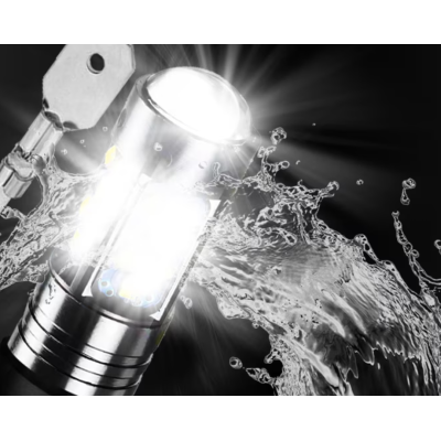 Set 2 becuri auto LED H1 cu lupa 60W 27 SMD 12V 6000K 7000lm