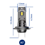 Set 2 becuri auto LED H4 K7 model 3570 de 100W 10000 lumeni 6000k