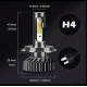 Set 2 becuri LED auto F2 H4 putere 100W temperatura 6000K lumina alba rece XL