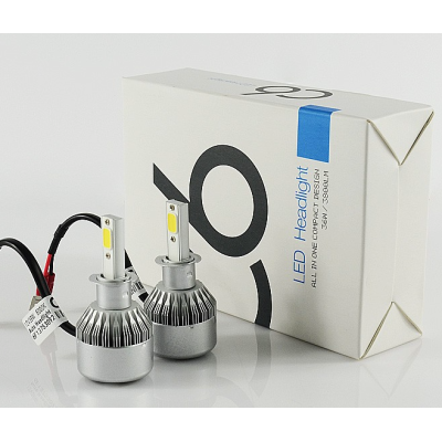 Set 2 becuri Led C6 H3 putere 36W temperatura 6500K