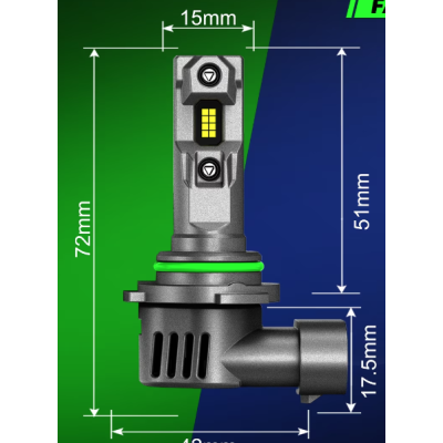 Set 2 becuri LED F11 H4 de 12000 lm 12 V putere 100W
