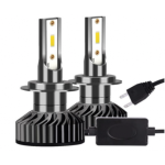 Set 2 becuri LED H7 F2 COB Canbus 100W lumina alb-rece 12.000 lumeni