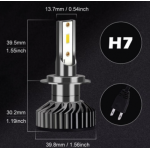 Set 2 becuri LED H7 F2 COB Canbus 100W lumina alb-rece 12.000 lumeni