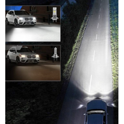 Set 2 becuri led H7 FQ5 lumina alba 6500k 12000 Lumeni cu ventilator RU