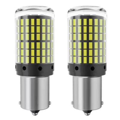 Set 2 Becuri LED pentru semnalizare culoare ALB soculu PY21W LED 1156 pentru 144 SMD