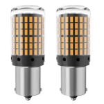 Set 2 Becuri LED semnalizare ORANGE soclu Py 150 grade LED 1156 led 144 SMD PY21