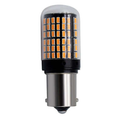 Set 2 Becuri LED semnalizare ORANGE soclu Py 150 grade LED 1156 led 144 SMD PY21