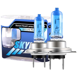 Set 2 becuri Pegasus H7 Skyline Xenon Look auto-tec halogen putere 55W 1500 lumeni temperatura 5000K