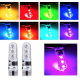 Set 2 Becuri T10 LED 12v RGB Cu Telecomanda Auto RU