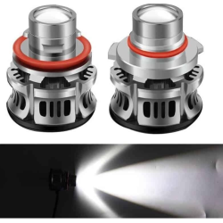 Set 2 becuri V6 auto LED H11 de 100W 6000k lumina alb rece si flux luminos