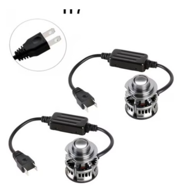 Set 2 becuri V6 auto LED H7 de 100W 6000k lumina alb rece si flux luminos