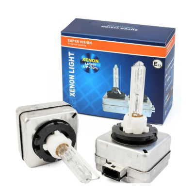 Set 2 becuri Xenon D1S White auto pentru far suport metalic 35W 6000K