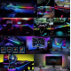 Set 2 benzi acrilice 110cm si 35cm, lumina ambientala auto RGB, alimentare USB