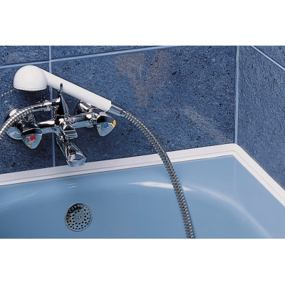 Set 2 Benzi late adezive etansare pentru baie din plastic Alb 3 M