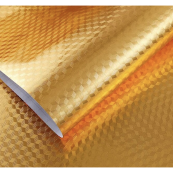 Set 2 Folii Aluminiu autoadezive pentru protectie mobila bucatarie AURIU 3D 60 x 300 cm