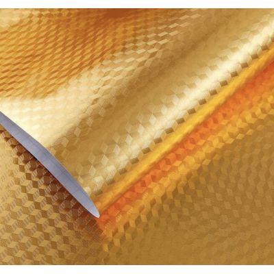 Set 2 Folii Aluminiu autoadezive pentru protectie mobila bucatarie AURIU 3D 60 x 300 cm