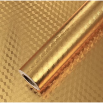 Set 2 Folii Aluminiu autoadezive pentru protectie mobila bucatarie AURIU 3D 60 x 300 cm