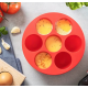Set 2 Forme din silicon de briose pentru Airfryer cu 7 compartimente ROSII