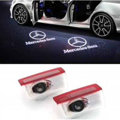 Set 2 Holograme LED cu LOGO MERCEDES BENZ pentru Portiere