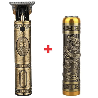 Set 2 in 1 Masina de Tuns + Shaver Ras cu precizie pentru Contur fara Fir Lame din Inox Incarcare USB