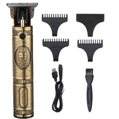 Set 2 in 1 Masina de Tuns + Shaver Ras cu precizie pentru Contur fara Fir Lame din Inox Incarcare USB