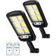 Set 2 Lampa Stradala Solara 150 LED COB cu 6 CASSETE cu Panou Solar  Senzor de Miscare  Lumina si Telecomanda Inclusa