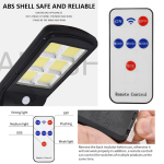 Set 2 Lampa Stradala Solara 150 LED COB cu 6 CASSETE cu Panou Solar  Senzor de Miscare  Lumina si Telecomanda Inclusa