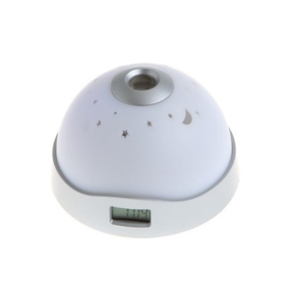 Set 2 Lampi de veghe cu ceas si proiectie