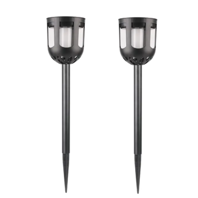 Set 2 lampi solare de gradina negre model deosebit 45 cm