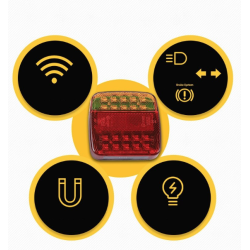 Set 2 lampi spate Led magnetice pentru remorca 12/24V Wireless fara fir